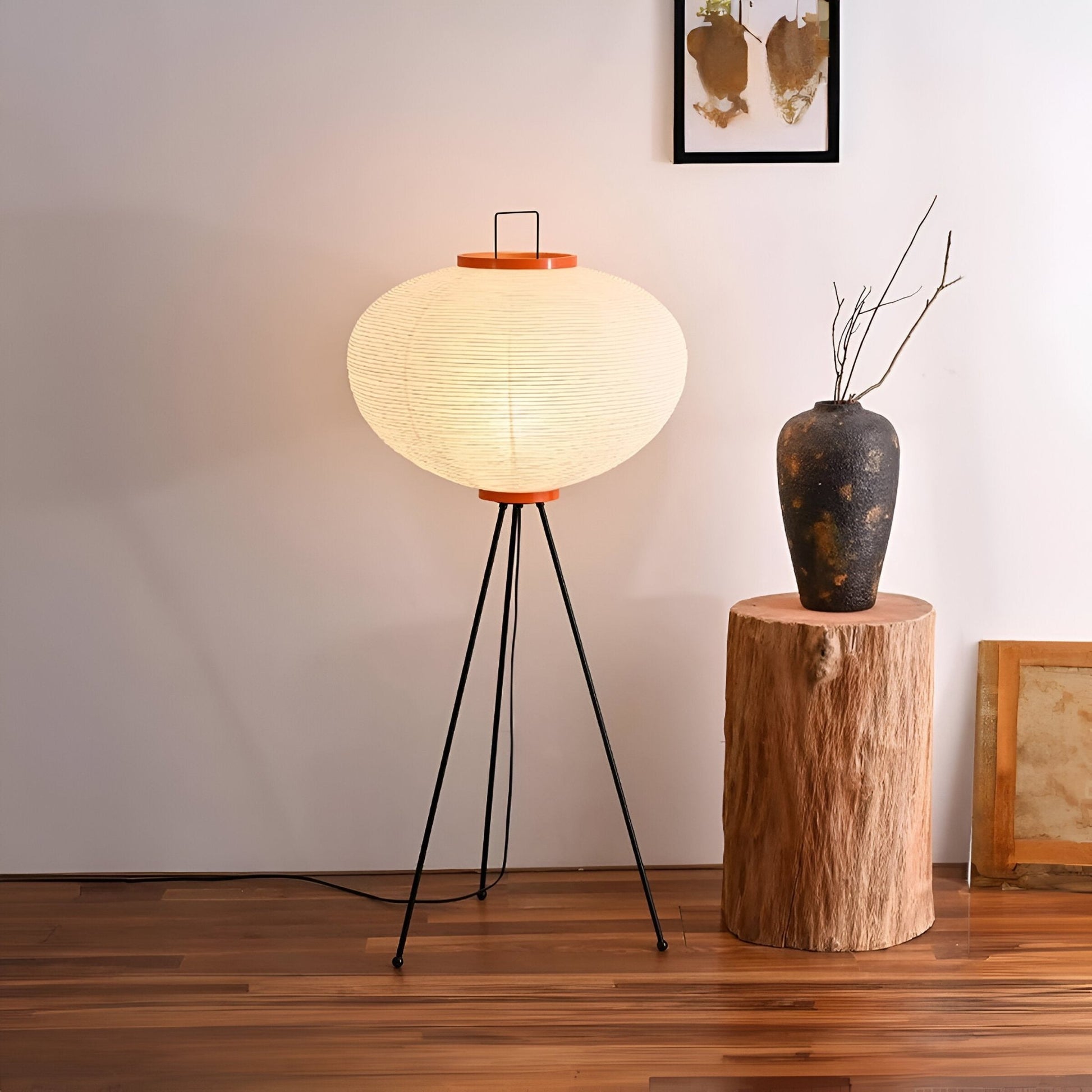 Minimalist Japanese Rice Paper Floor Lamp - The House Of BLOC