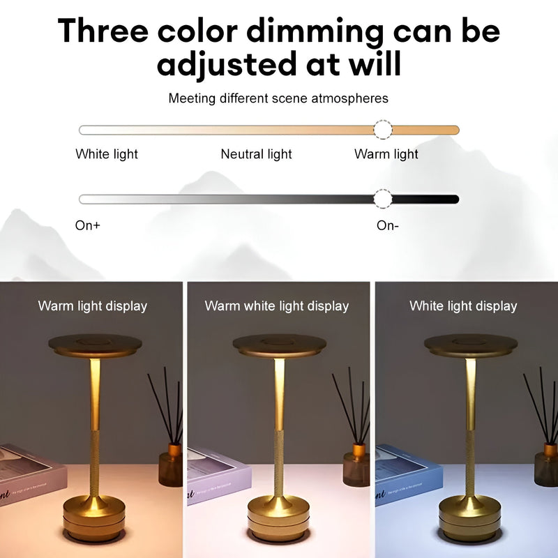 Minimalist Metallic LED Cordless Table Lamp - The House Of BLOC