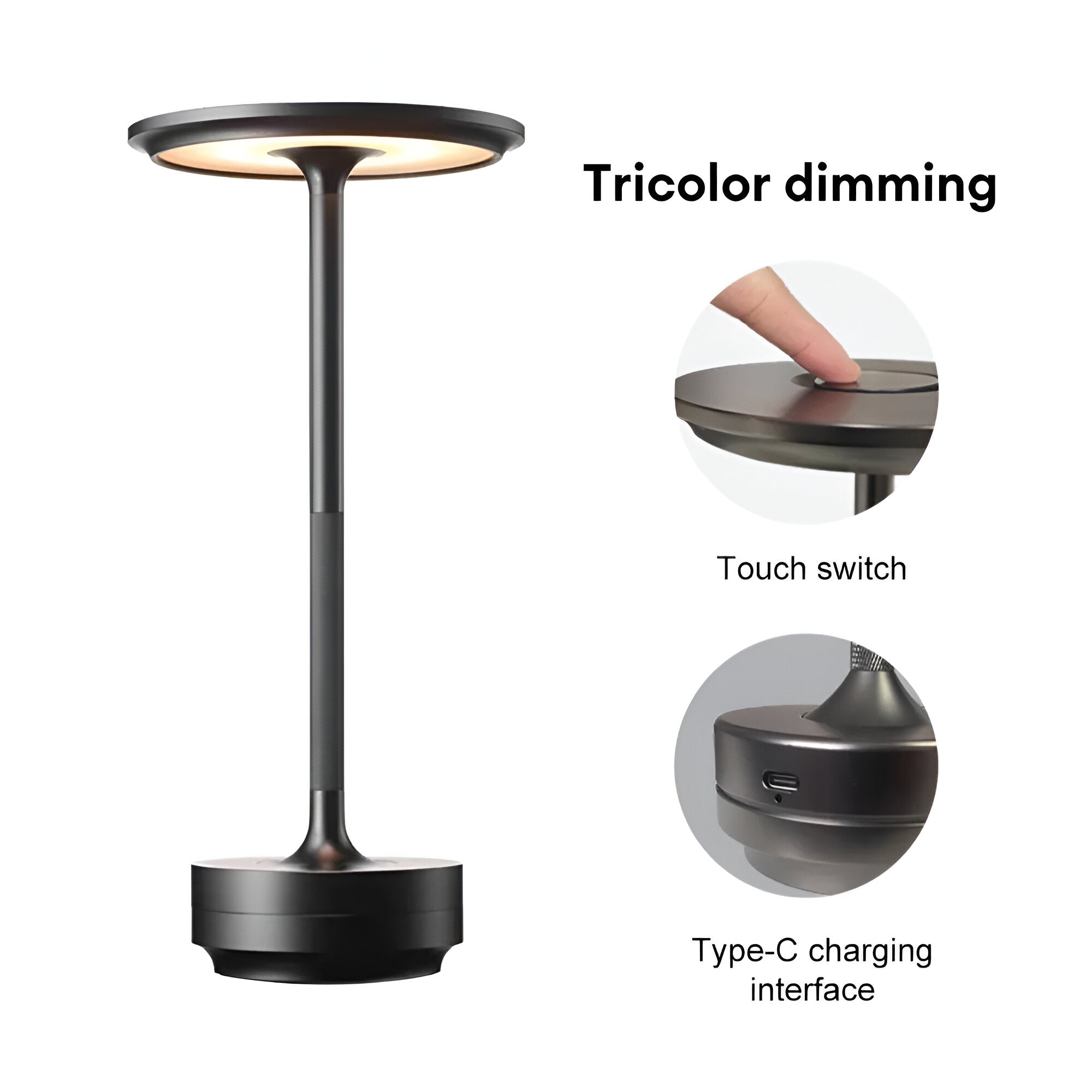 Minimalist Metallic LED Cordless Table Lamp - The House Of BLOC