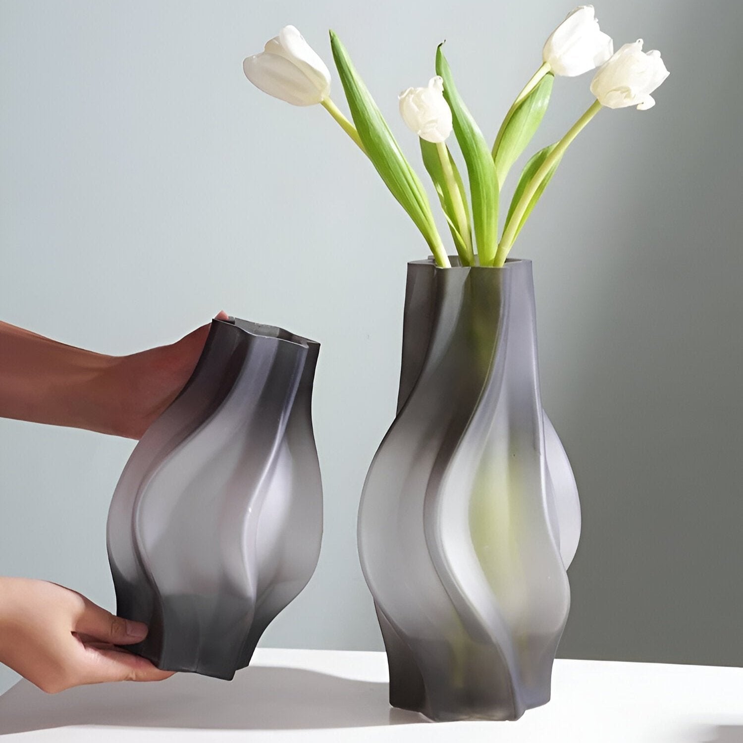 Minimalist Style Frosted Glass Vase - The House Of BLOC