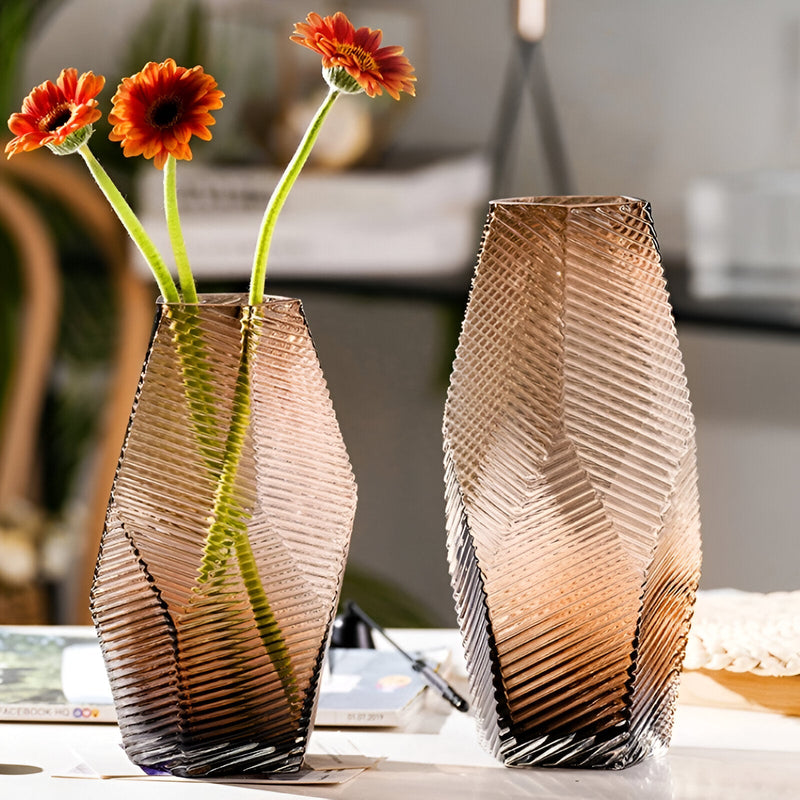 Modern Geometric Style Glass Vase - The House Of BLOC