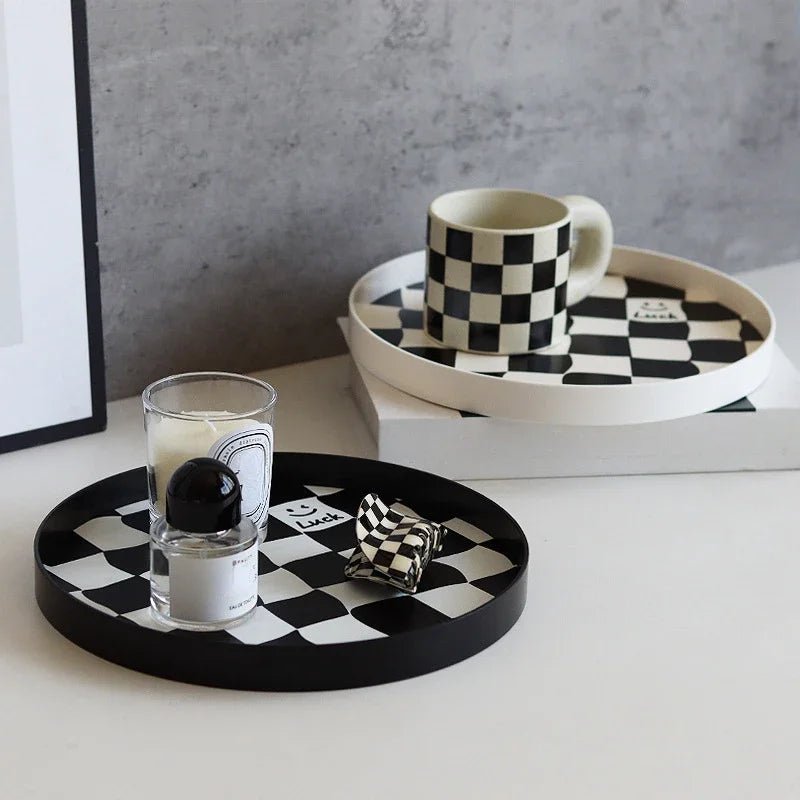 Monochrome Chequerboard Storage Tray - The House Of BLOC