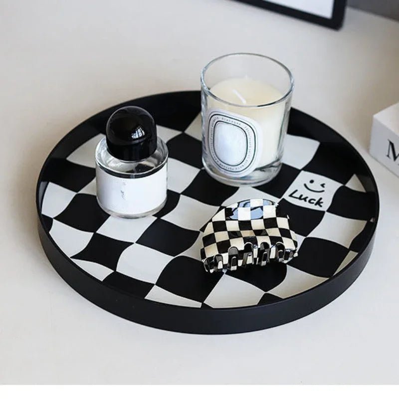 Monochrome Chequerboard Storage Tray - The House Of BLOC