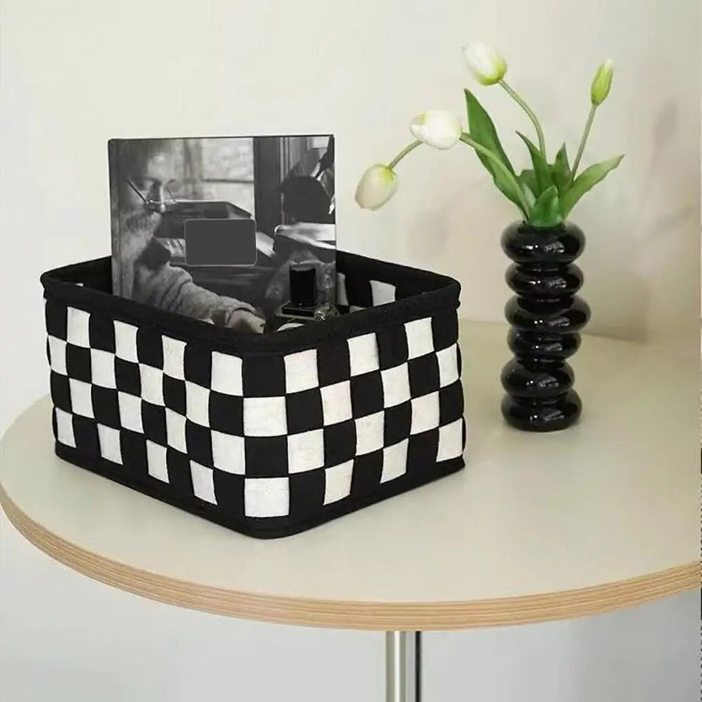 Monochrome Geometric Storage Basket - The House Of BLOC