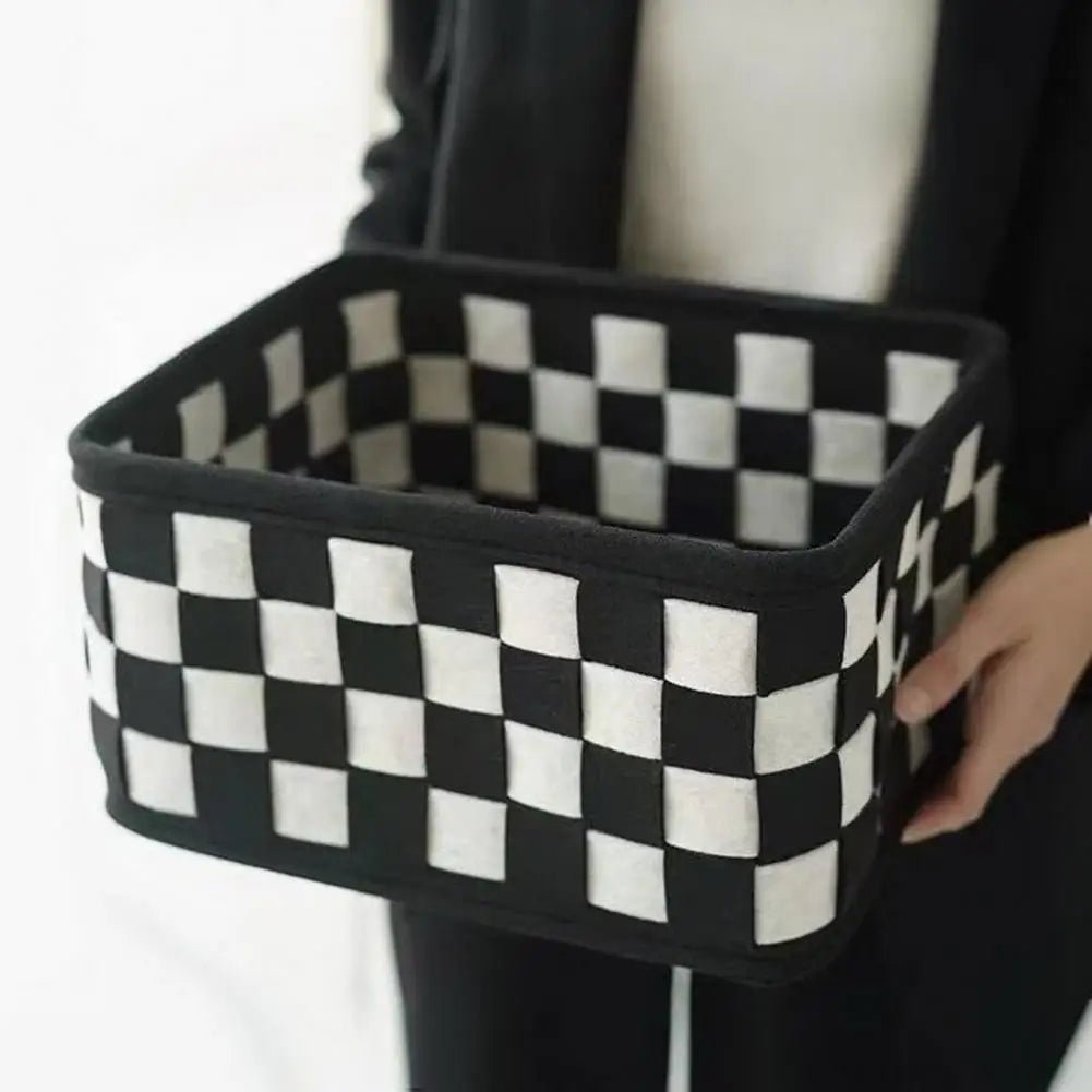 Monochrome Geometric Storage Basket - The House Of BLOC