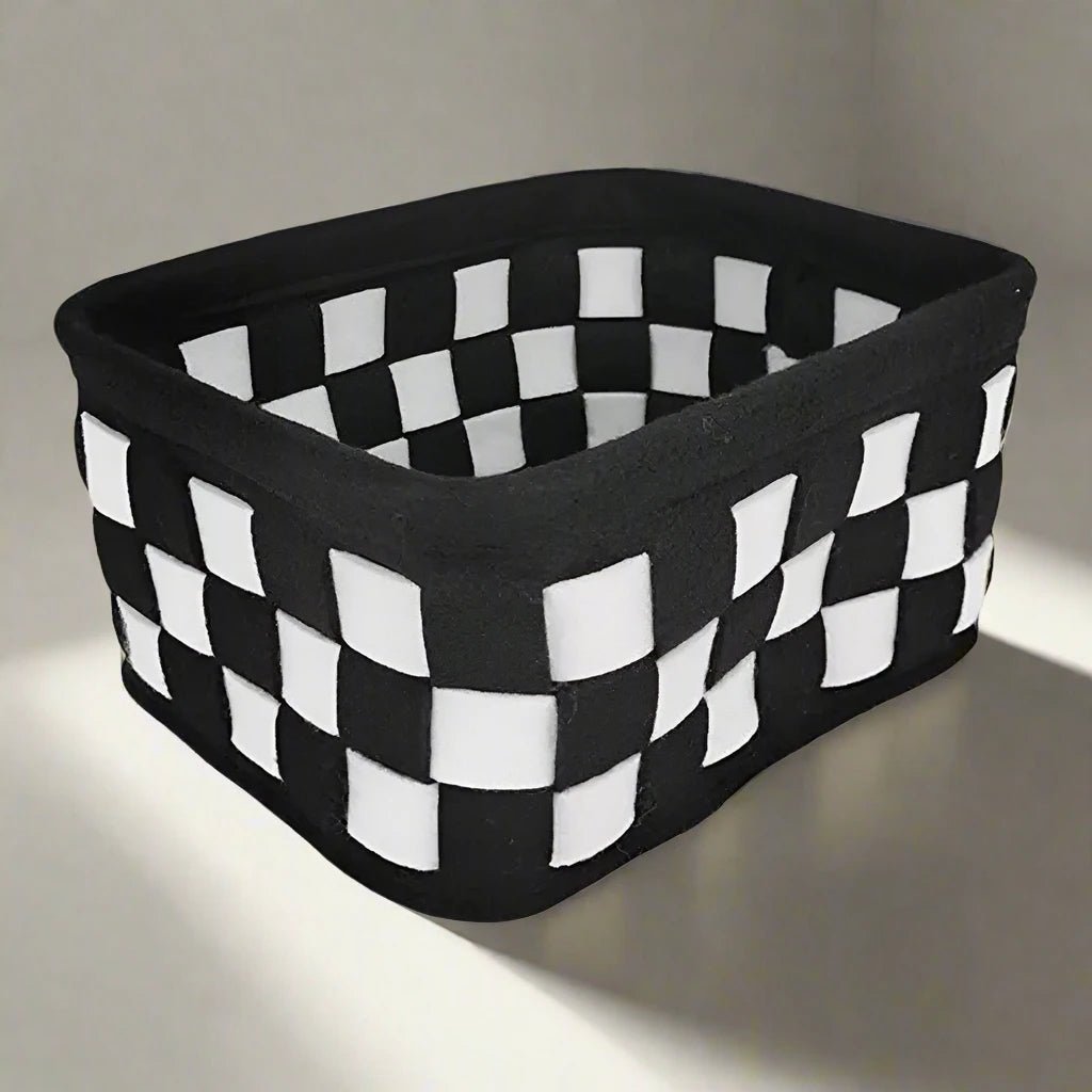 Monochrome Geometric Storage Basket - The House Of BLOC