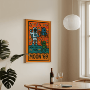 Moon Landing Poster - Keith Haring Inspired - Premium Semi - Glossy Poster - The House Of BLOC
