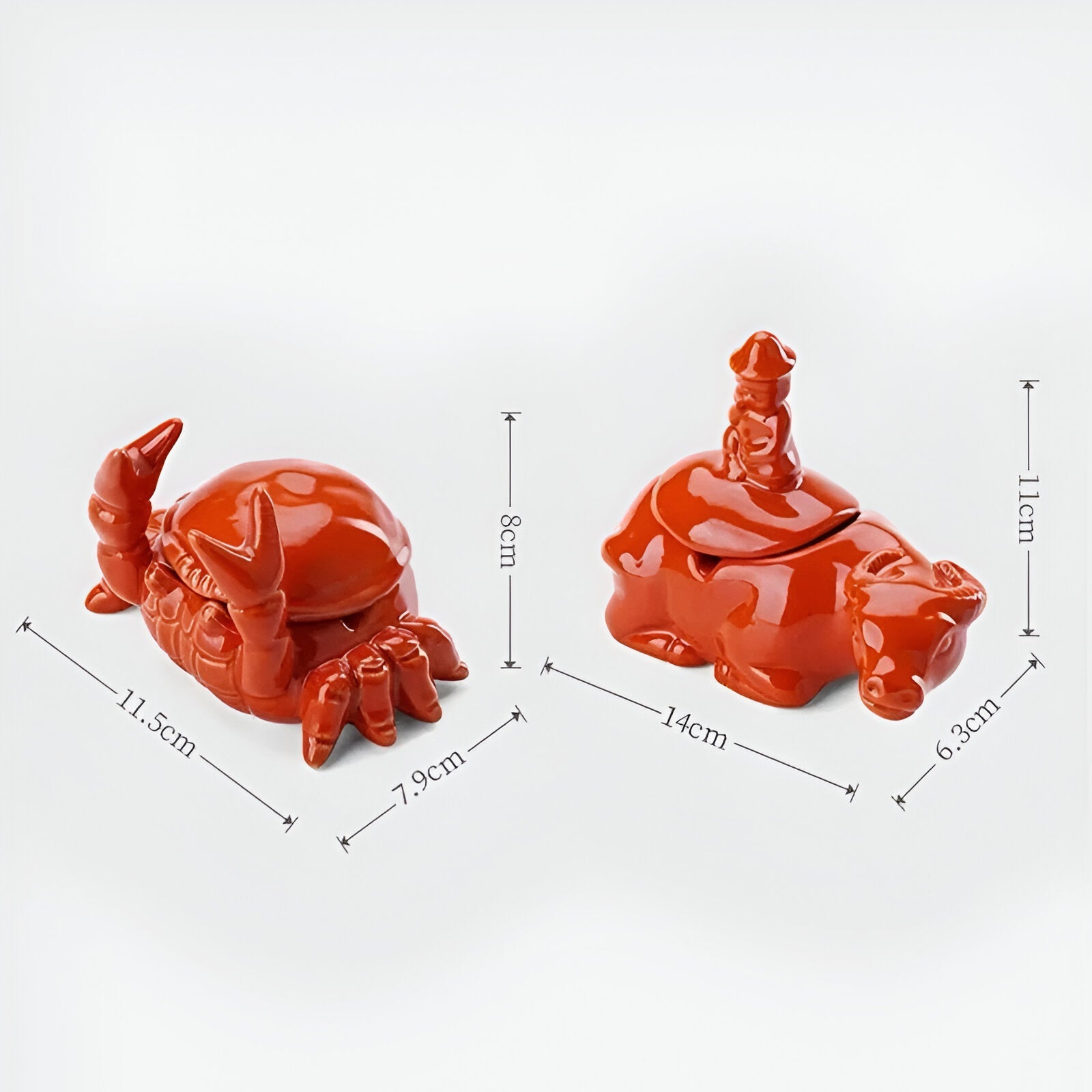 Orange Chinese Oriental Style Crab Smoking Ashtray - The House Of BLOC