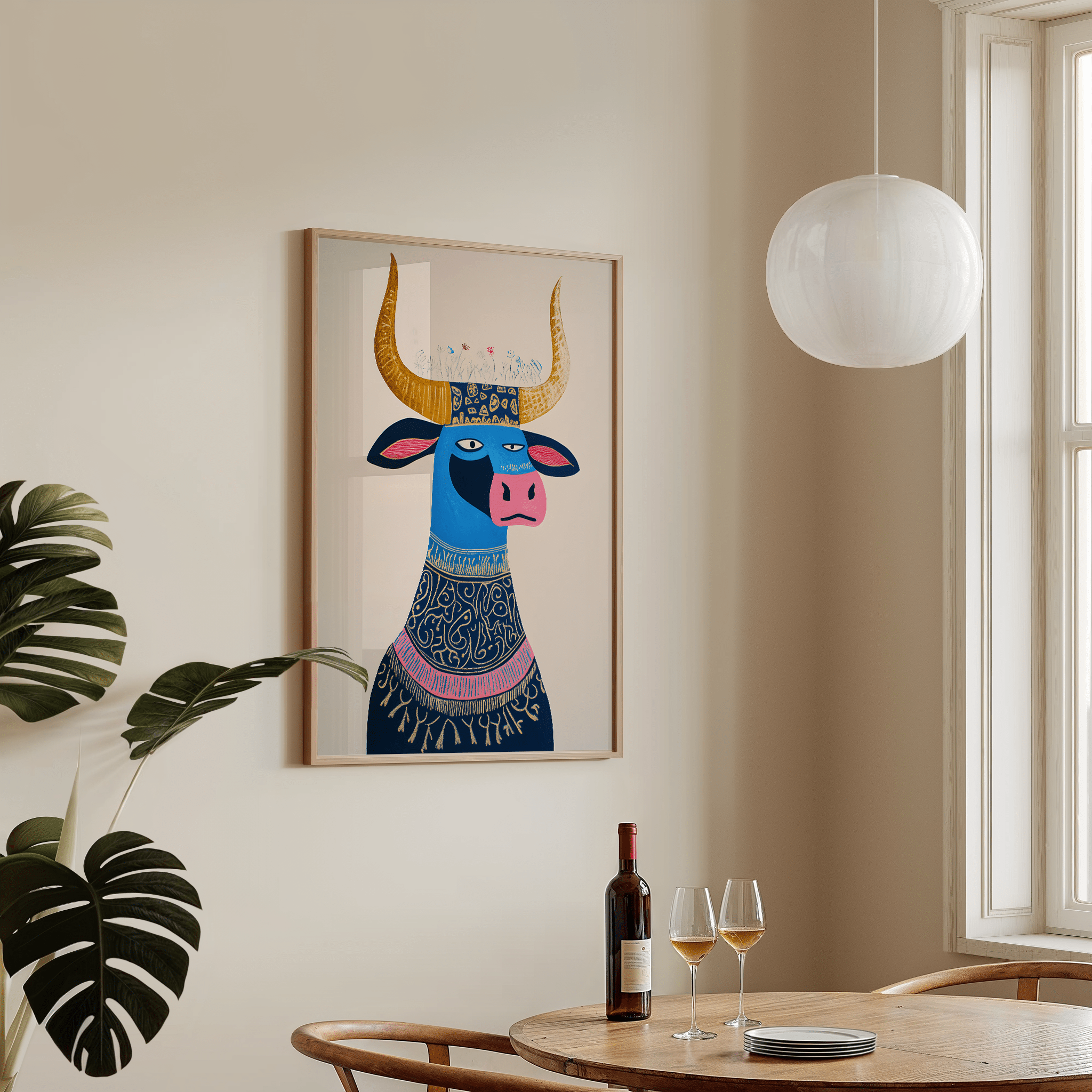 Ornamental Bull - Premium Semi - Glossy Poster - The House Of BLOC