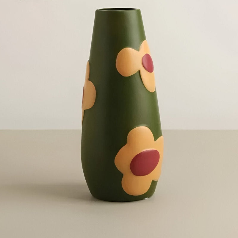 Painted Floral Ceramic Vase - The House Of BLOC