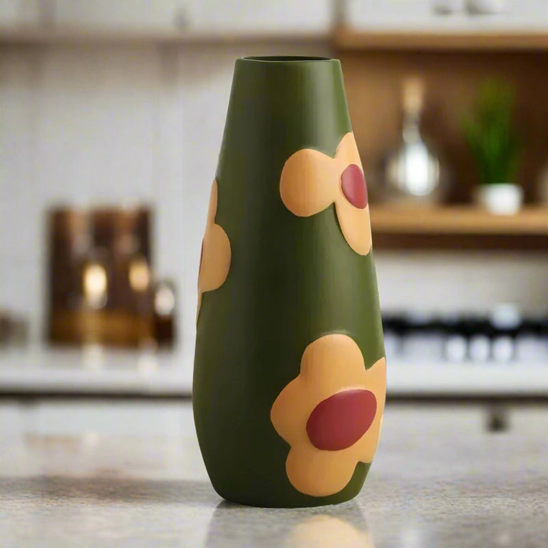 Painted Floral Ceramic Vase - The House Of BLOC