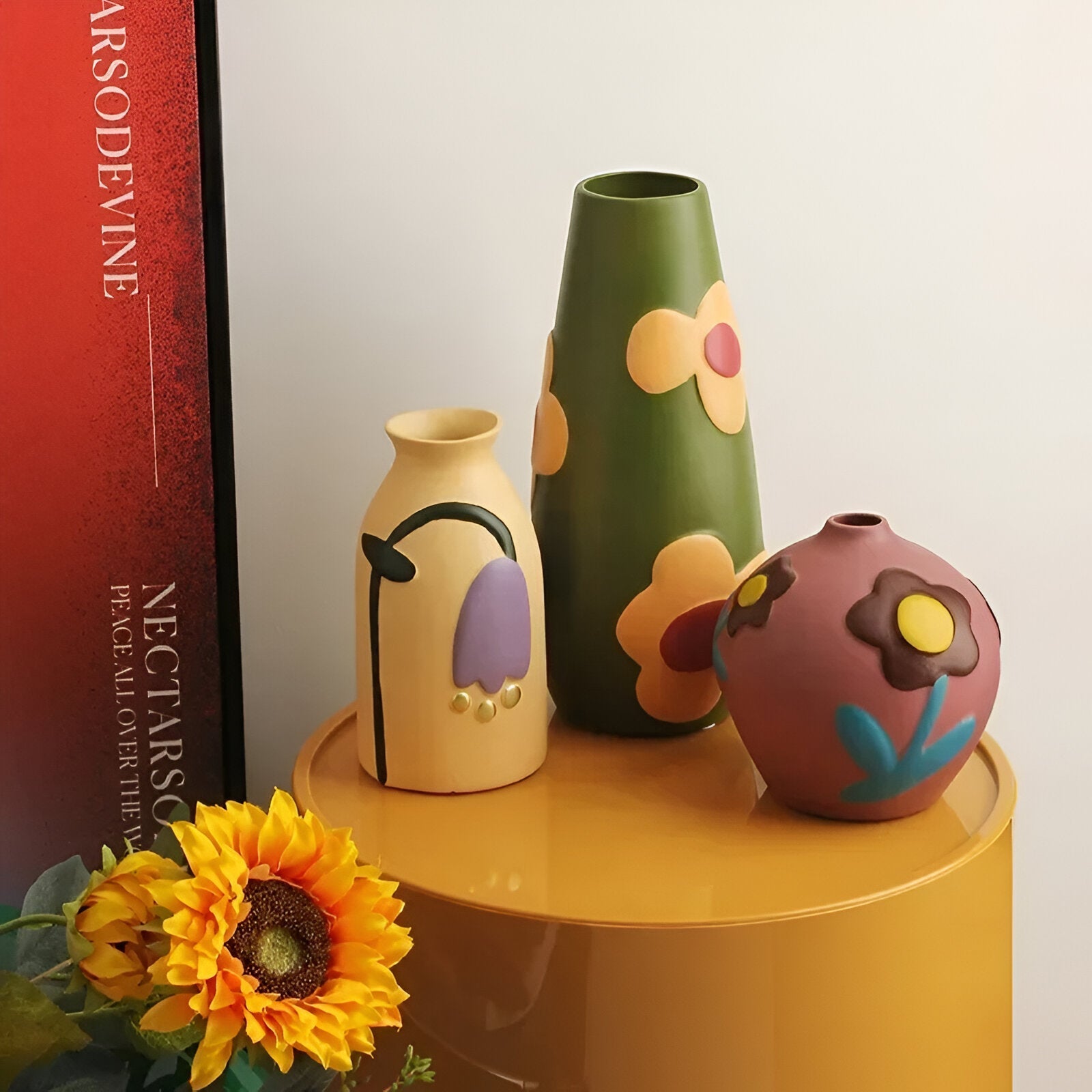 Painted Floral Ceramic Vase - The House Of BLOC