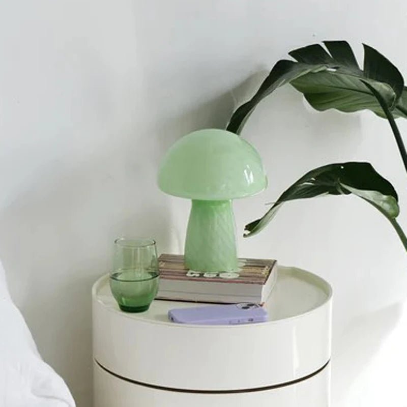 Pastel Coloured Glass Mushroom Table Lamp - The House Of BLOC