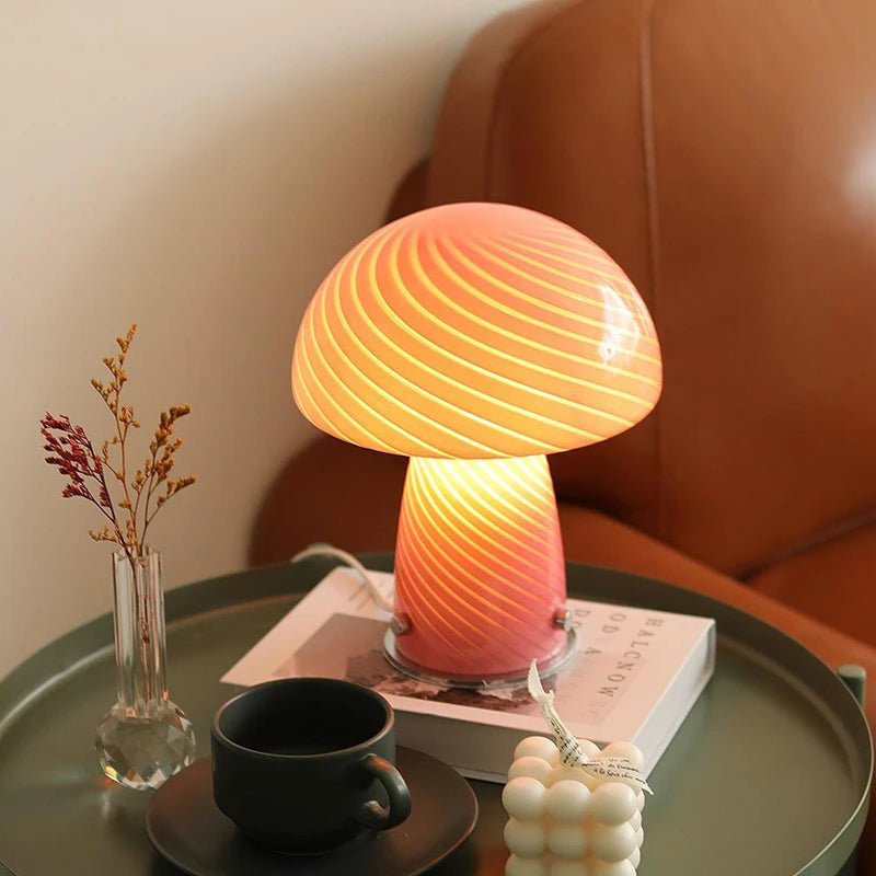 Pastel Coloured Glass Mushroom Table Lamp - The House Of BLOC