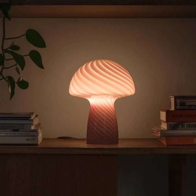 Pastel Coloured Glass Mushroom Table Lamp - The House Of BLOC