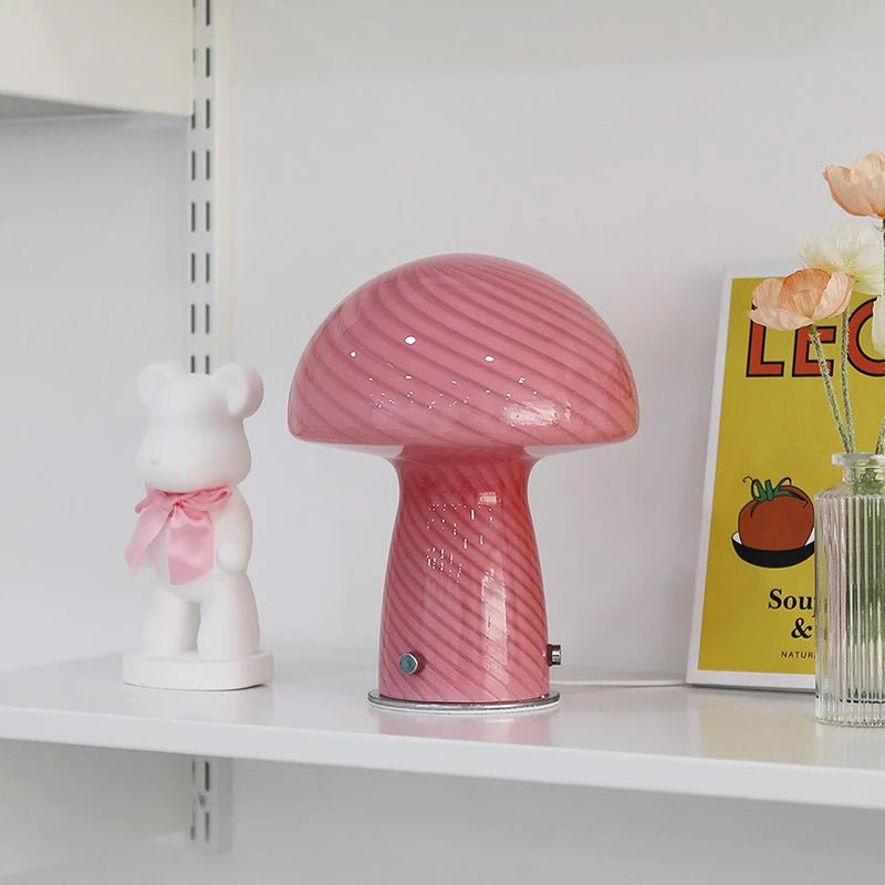 Pastel Coloured Glass Mushroom Table Lamp - The House Of BLOC