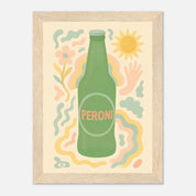 Peroni Drink Illustration Poster - Premium Semi - Glossy Poster - Mounted Framed Poster - The House Of BLOC