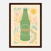Peroni Drink Illustration Poster - Premium Semi - Glossy Poster - Mounted Framed Poster - The House Of BLOC