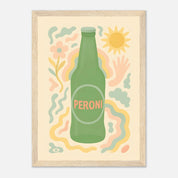 Peroni Drink Illustration Poster - Premium Semi - Glossy Poster - Mounted Framed Poster - The House Of BLOC