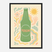 Peroni Drink Illustration Poster - Premium Semi - Glossy Poster - Mounted Framed Poster - The House Of BLOC