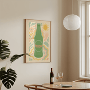 Peroni Drink Illustration Poster - Premium Semi - Glossy Poster - Mounted Framed Poster - The House Of BLOC