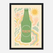 Peroni Drink Illustration Poster - Premium Semi - Glossy Poster - Mounted Framed Poster - The House Of BLOC