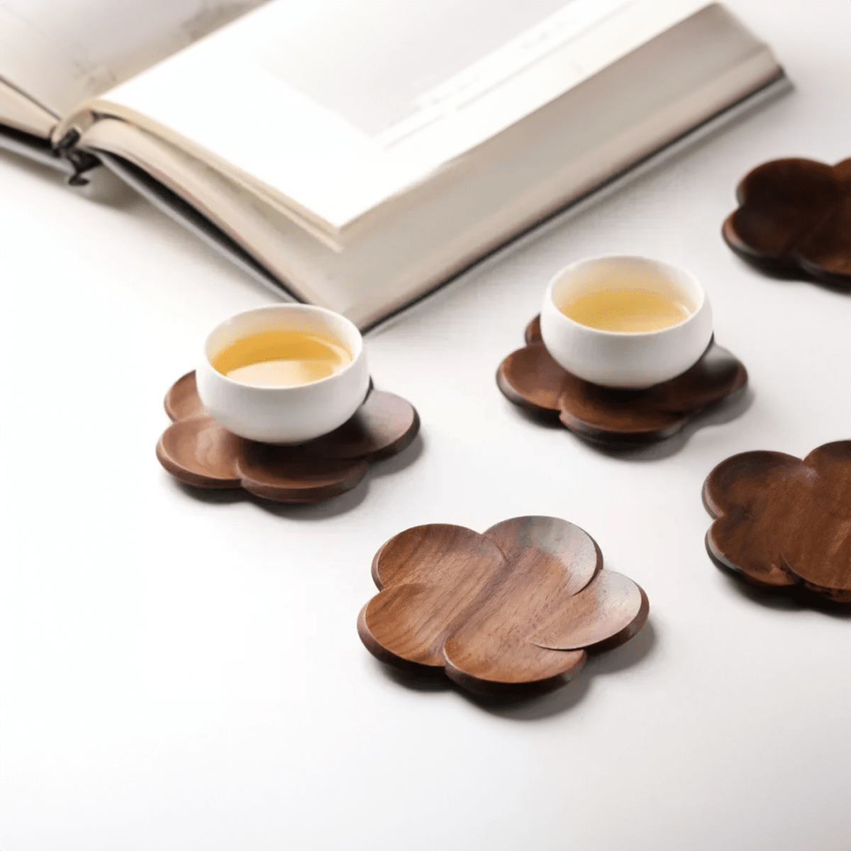 Petal Design Walnut Wood Coaster - The House Of BLOC