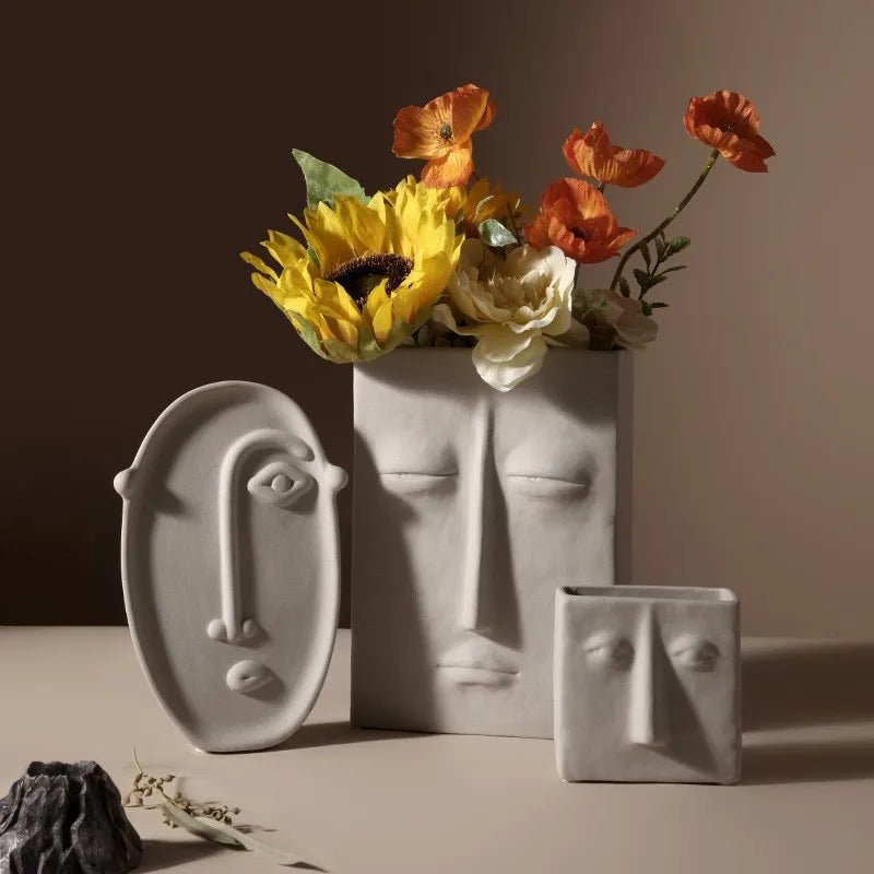 Picasso Inspired Ceramic Face Vase - The House Of BLOC