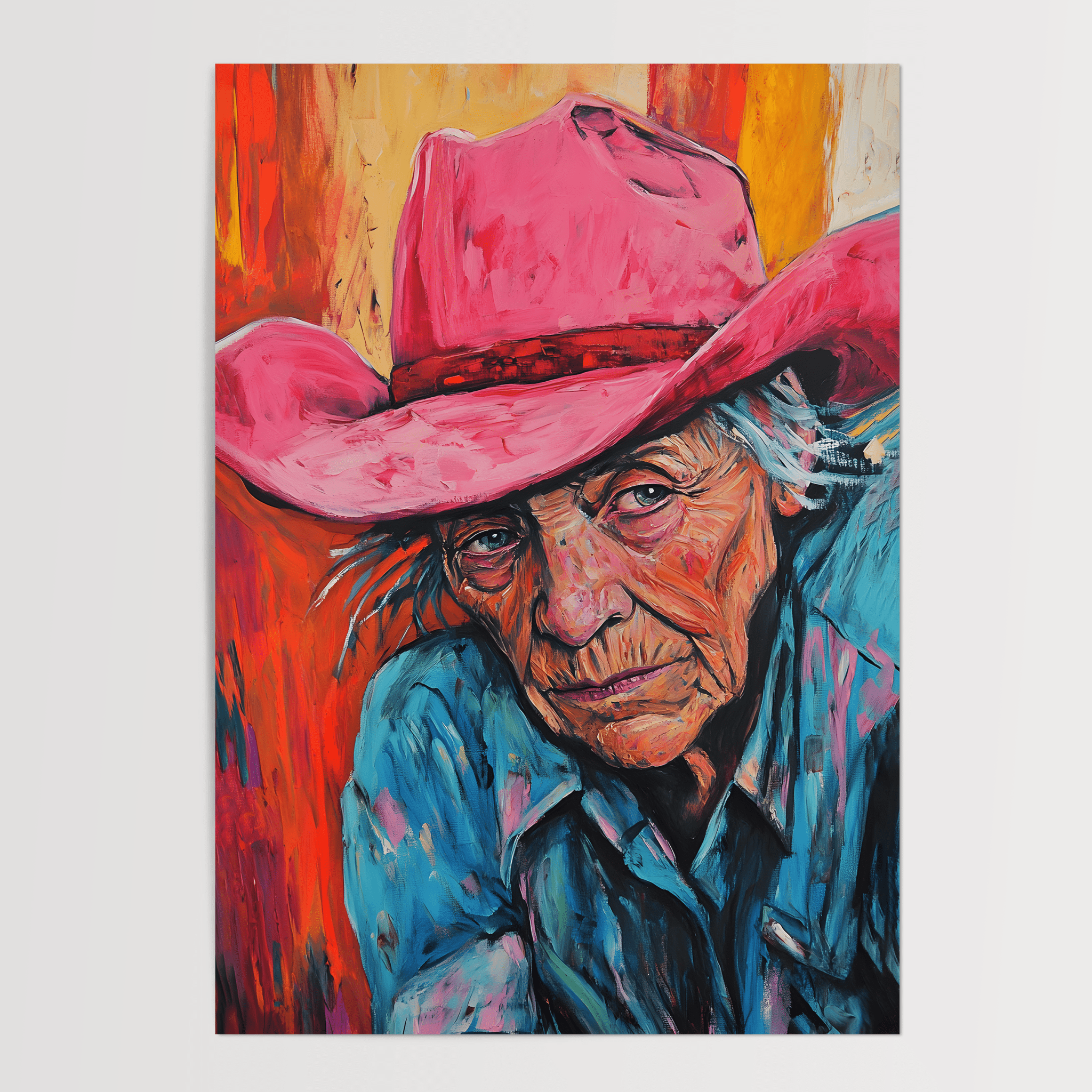 Pink Hat Of Grit - Premium Semi - Glossy Poster - The House Of BLOC