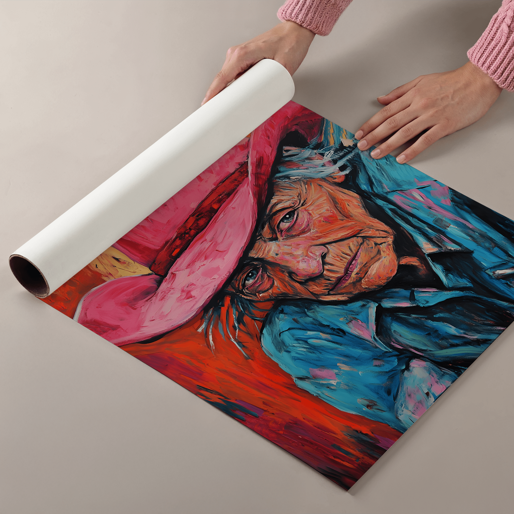 Pink Hat Of Grit - Premium Semi - Glossy Poster - The House Of BLOC