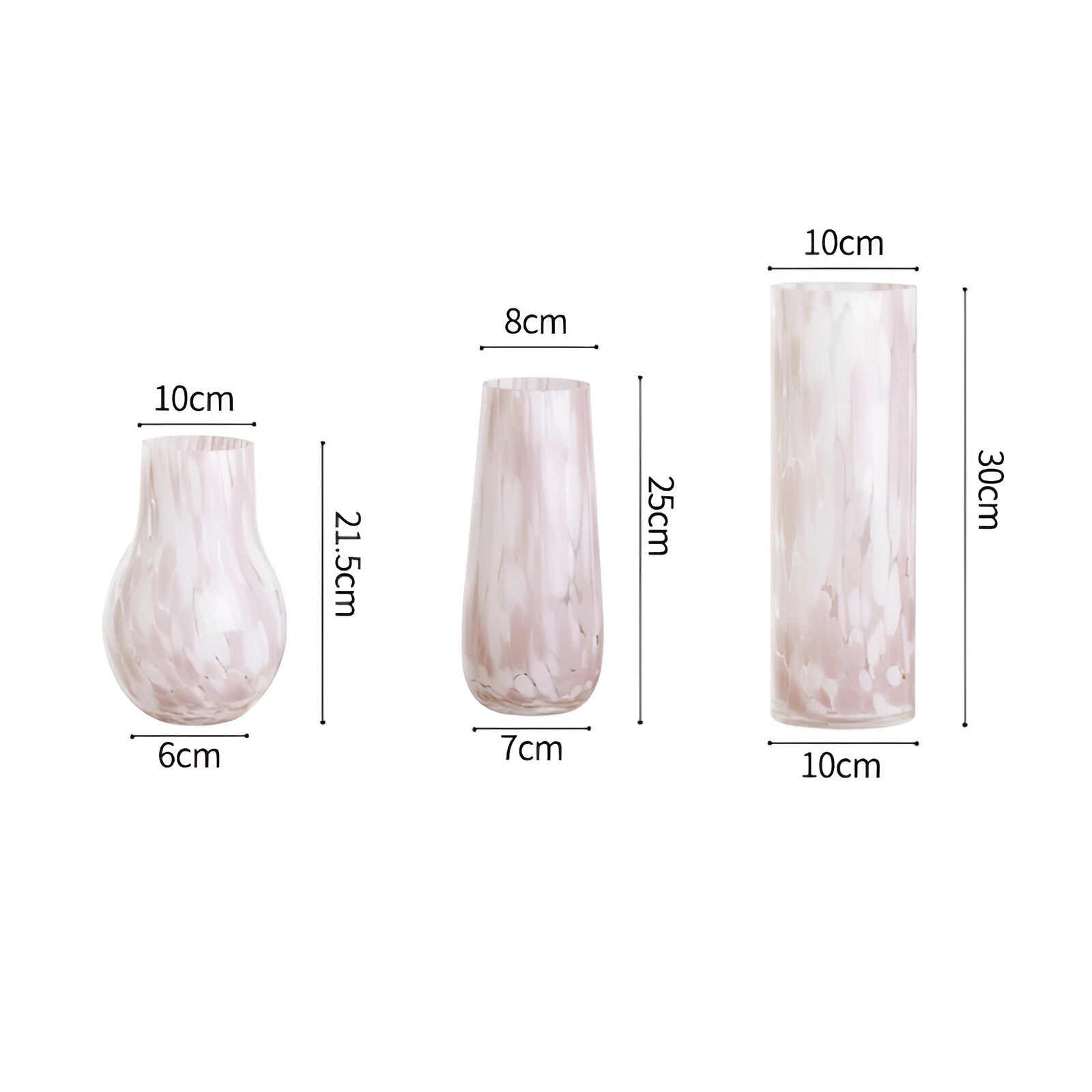 Pink Marble Effect Glass Vase - The House Of BLOC