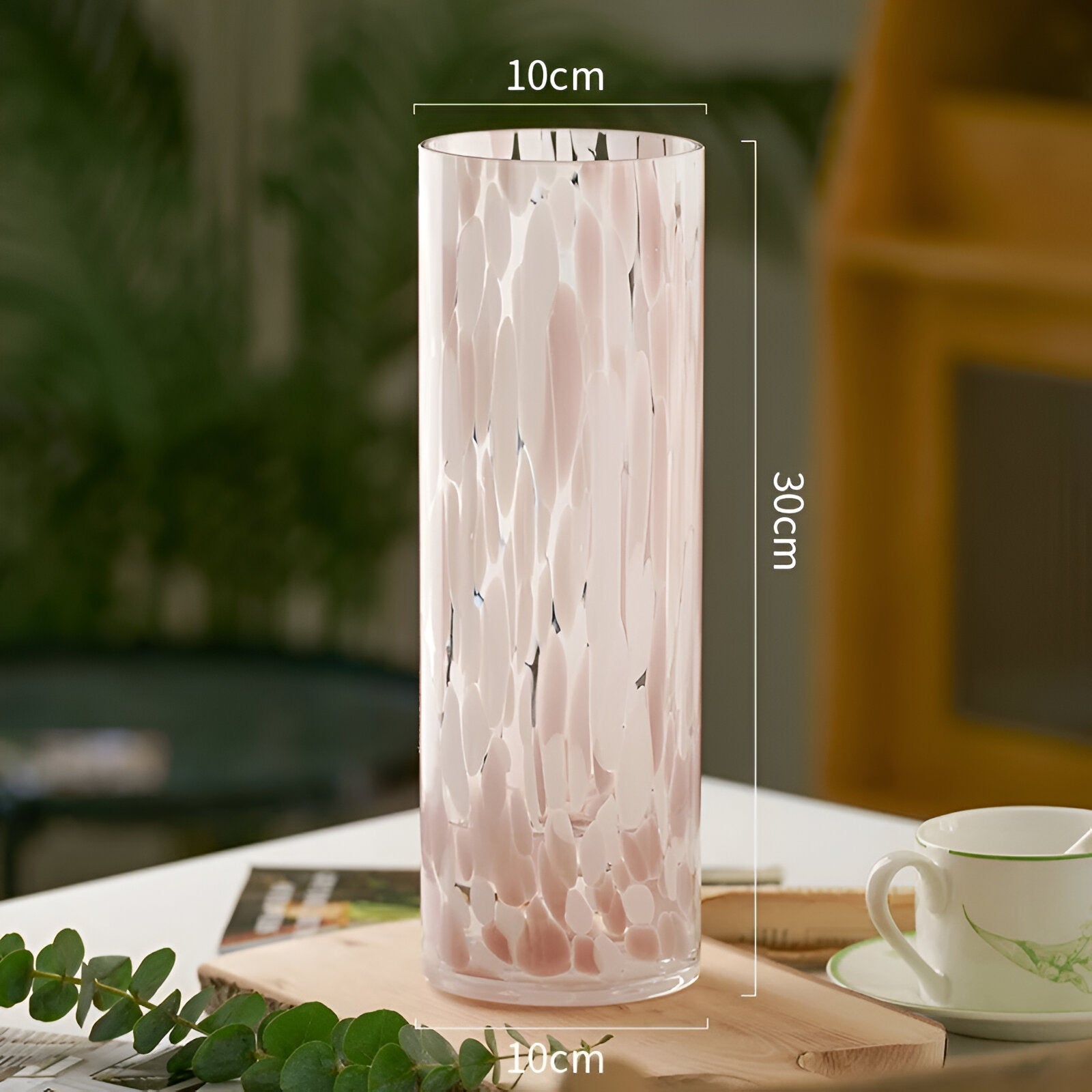 Pink Marble Effect Glass Vase - The House Of BLOC