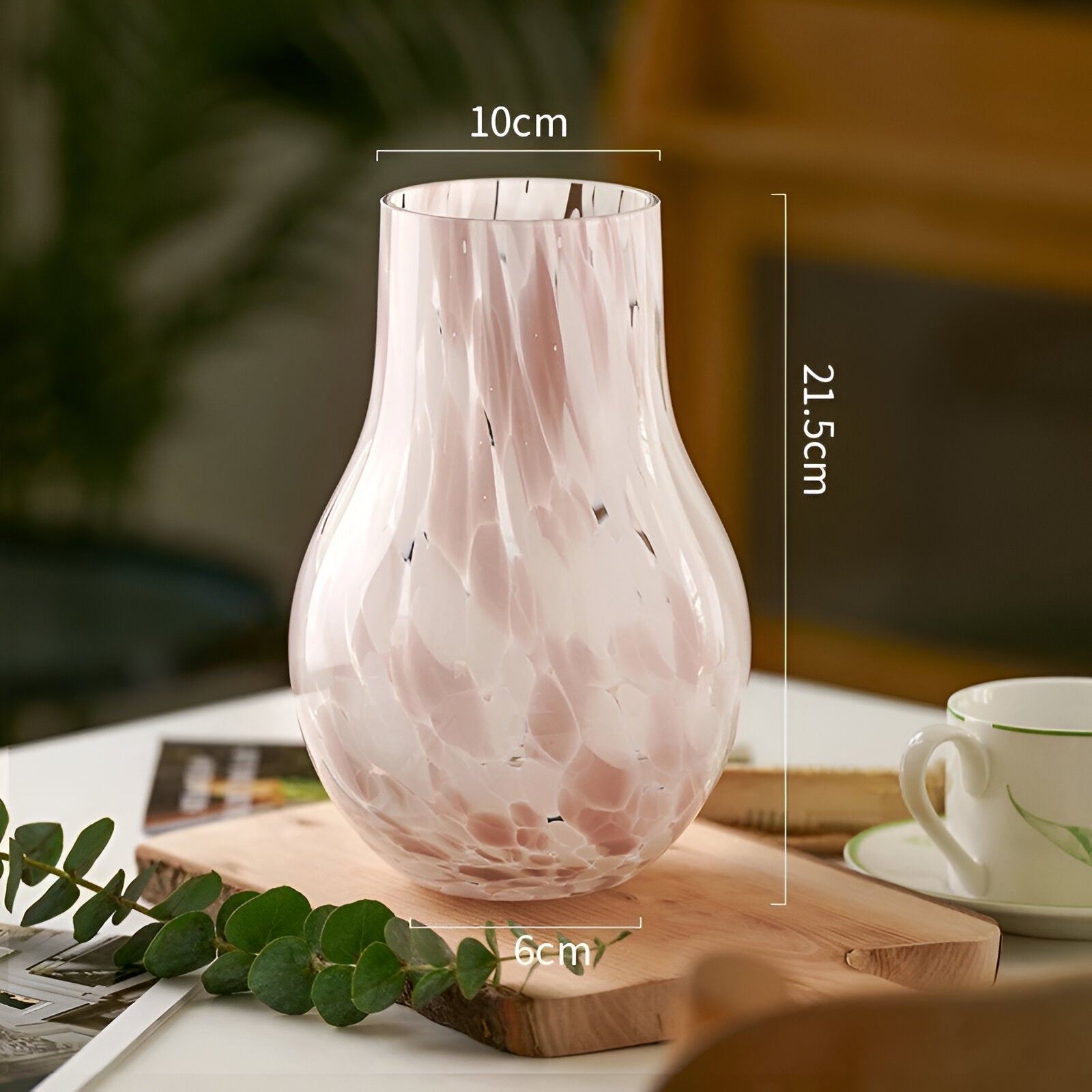 Pink Marble Effect Glass Vase - The House Of BLOC