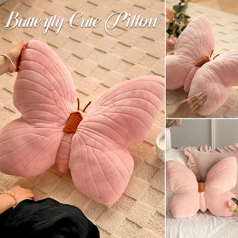 Pink Plush Butterfly Cushion Pad - The House Of BLOC