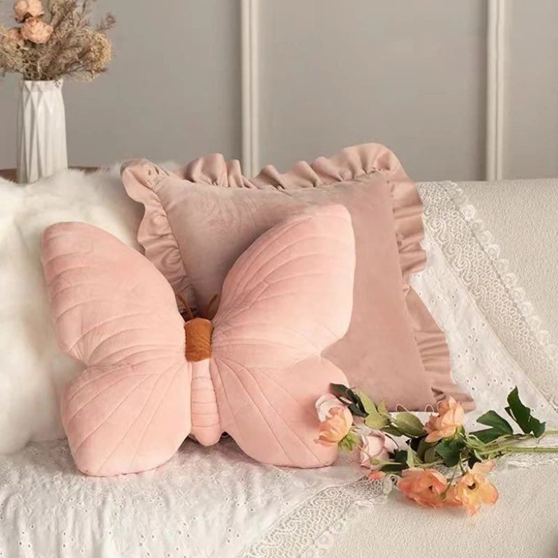 Pink Plush Butterfly Cushion Pad - The House Of BLOC