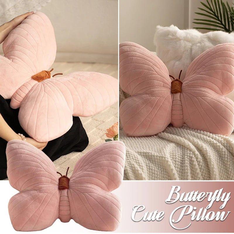 Pink Plush Butterfly Cushion Pad - The House Of BLOC