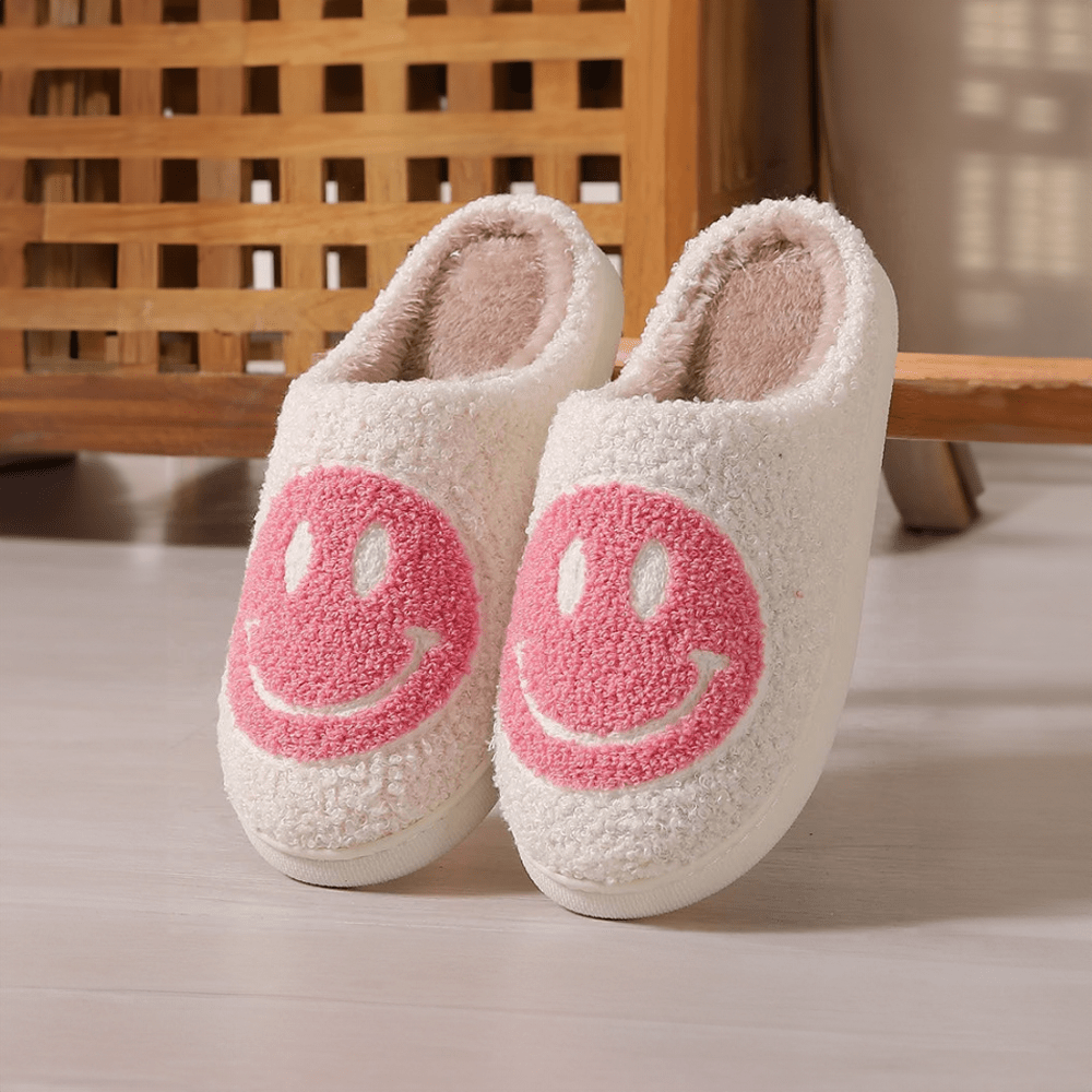 Pink Smiley Home Slippers - The House Of BLOC