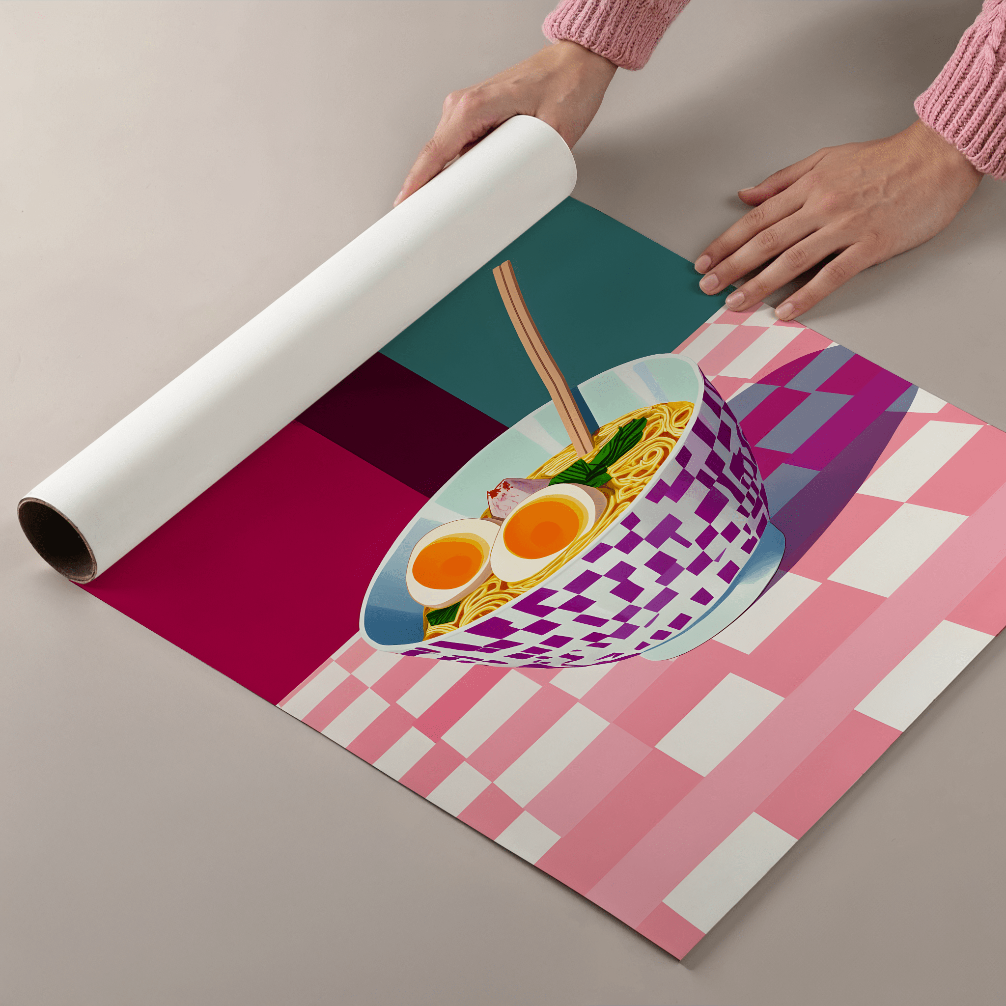 Pixel Ramen - Premium Semi - Glossy Poster - The House Of BLOC