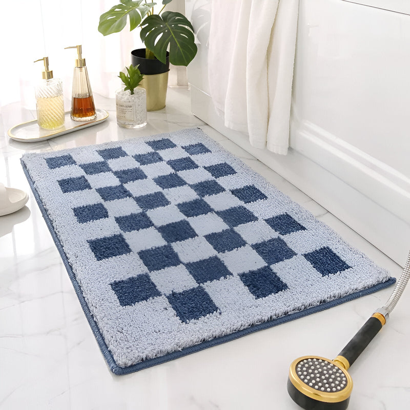 Plush Checkered Bath Mat - The House Of BLOC