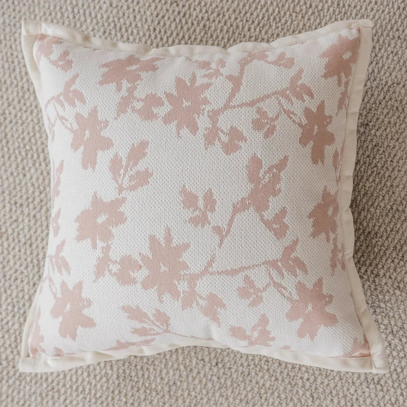 Pretty Plush Pink Jacquard Cushion Cover - The House Of BLOC