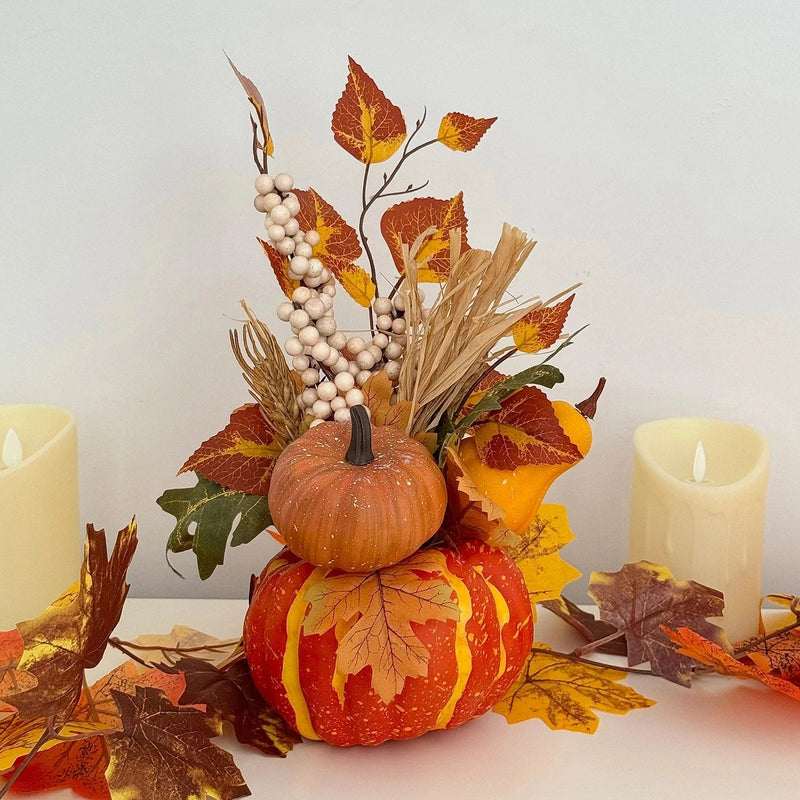 Pumpkin & Maple Leaf Halloween Table Decoration - The House Of BLOC