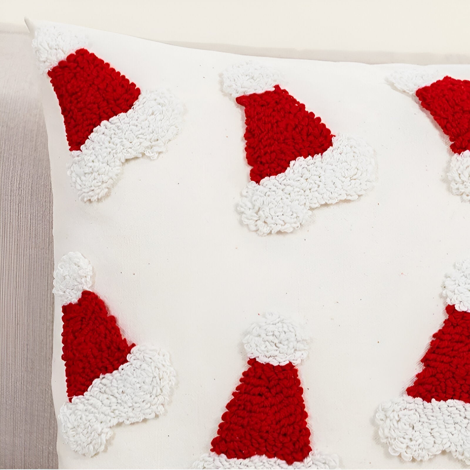 Red & White Christmas Hat Cushion Cover - The House Of BLOC