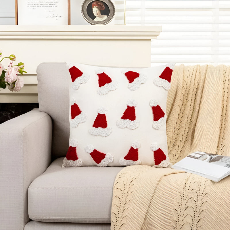 Red & White Christmas Hat Cushion Cover - The House Of BLOC