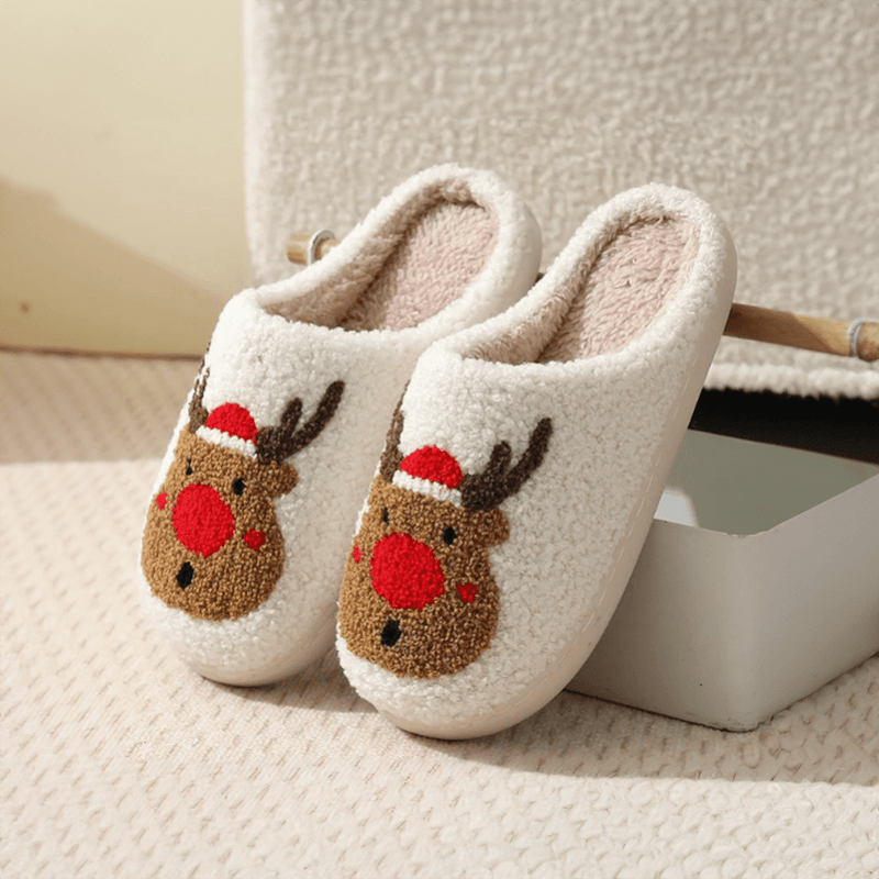 Reindeer Rudolph Christmas Home Slippers - The House Of BLOC