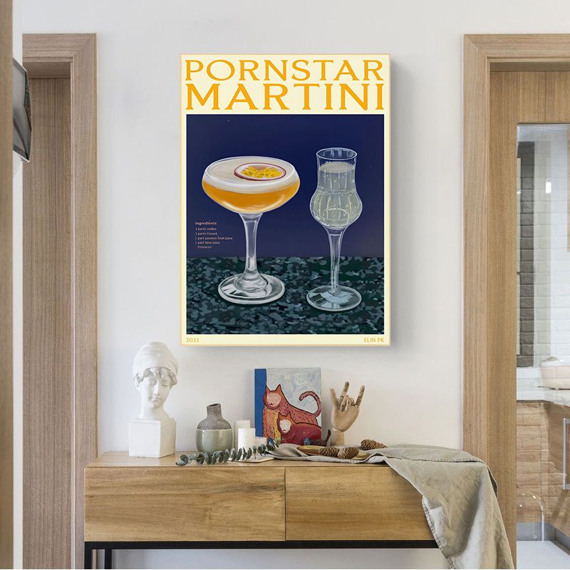 Retro Drinks Wall Art Sticker Posters - The House Of BLOC