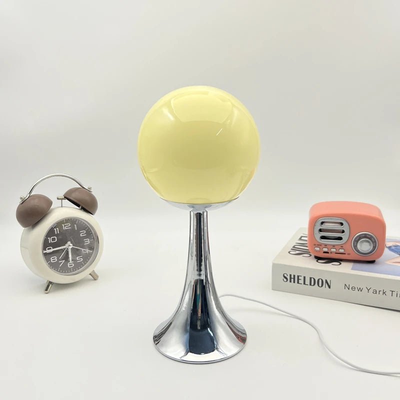 Round Solid Colour Glass Table Lamp - The House Of BLOC