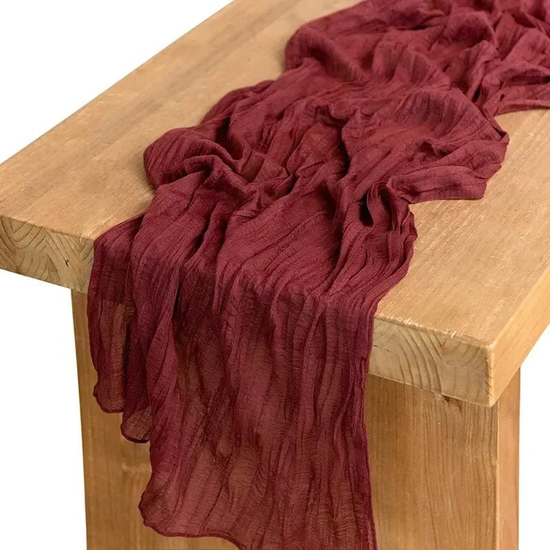 Rustic Boho Cotton Gauze Table Runner - The House Of BLOC