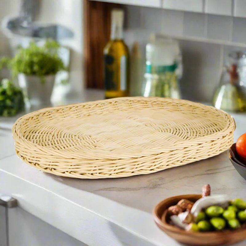 Rustic Handwoven Rattan Bread Basket - The House Of BLOC