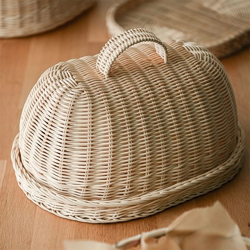 Rustic Handwoven Rattan Bread Basket - The House Of BLOC