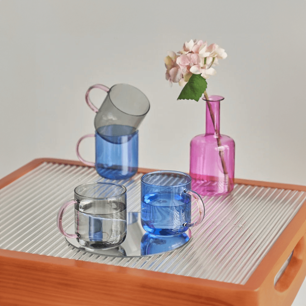 Set of Two Coloured Borosilicate Glass Mugs - The House Of BLOC